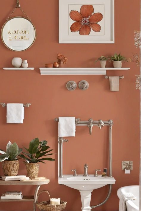 - Terracotta
- Paint colors
- 2024 trends
- Interior design Terracotta Paint Color Behr, Terracotta Bathroom Paint, Terracotta Powder Room, Terracotta And Black Bathroom, Terracotta Pantone, Terracotta Bathroom Walls, Terracotta Bathroom Ideas, Terra Cotta Bathroom, Terra Cotta Paint