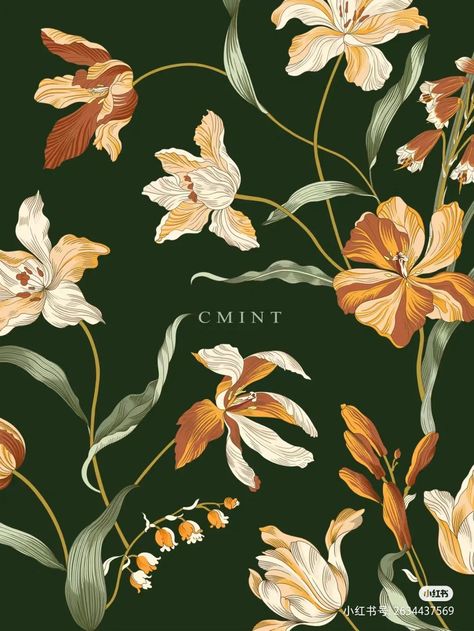 Deco Wallpaper, Textile Prints Design, Art Deco Wallpaper, Free Quilt Patterns, Botanical Flowers, Flower Illustration, Floral Background, Botanical Illustration, Textile Prints