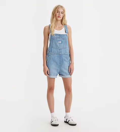 Vintage Women's Shortalls - Light Wash | Levi's® US Levis Overalls, Light Wash Levis, Vintage Overalls, Classic Vintage Style, Jeans Bootcut, Levis Women, Levi Shorts, Light Wash Denim, Levi's Jeans