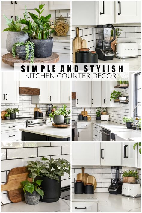 Kitchen Countertop Decor, Kitchen Ikea, Countertop Decor, Kitchen Island Decor, Kitchen Counter Decor, Counter Decor, Design Apartment, Table Diy, Simple Kitchen