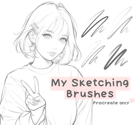 10 procreate sketch brushes, procreate sketch and lineart brush set, procreate sketching brushes  #procreateart  #procreatebrushesfreedownload Procreate Lineart Brushes, Procreate Sketch Brushes, Procreate Sketching, Brush Set Procreate, Free Procreate Brushes, Brush Codes, Best Procreate Brushes, Realistic Sketch, Illustrator Brushes