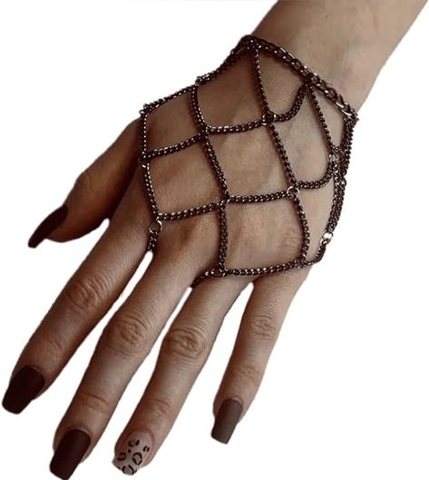 Tassel Chain Bracelet with Slave Finger Ring Gypsy Chain Ring Hand Harness Punk Gothic Hand Chain Goth Accessory for Women Girls Beaded Slave Braclets Ring Bracelet, Chain Link Braid, Foam Costume, Hand Harness, Finger Bracelets, Gothic Bracelet, Goth Accessories, Ring Bracelet Chain, Elephant Bracelet