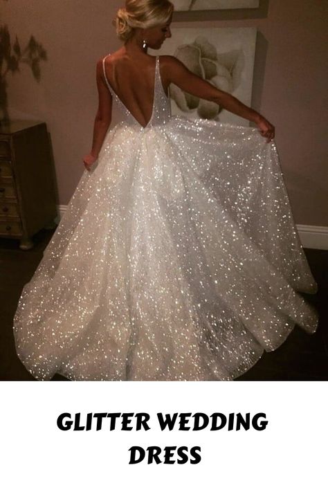 Glitter Wedding Dress Shimmer Wedding Dress Glitter, Silver Glitter Wedding Dress, Sparkle Wedding Dress With Sleeves, White Glitter Wedding Dress, Glitter Bride Dress, Wedding Dress Sparkling, Glitter Wedding Dress Sparkle, Sparkle Wedding Dress Glitter, Sparkly Reception Dress