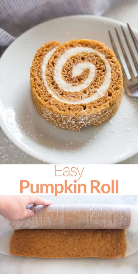 I’ve got one simple trick that makes this classic Pumpkin Roll recipe EASY and mess-free! It has the best soft texture and flavor with a delicious cream cheese filling. Spice Cake Mix Pumpkin Roll, Moist Pumpkin Roll Recipe, Taste Of Home Pumpkin Roll, Pumpkin Roll From Box Cake, Cinnomen Rolls Recipes, Pumpkin Roll With Cream Cheese Filling, Hairstyles Thanksgiving, Pumpkin Roll Easy, Pumpkin Swiss Roll