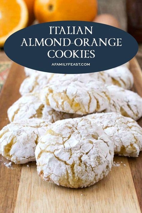 Italian Almond-Orange Cookies Italian Baking, Glutenfri Baking, Italian Almond Cookies, Amaretti Cookies, Almond Meal Cookies, Italian Cookie Recipes, Orange Cookies, Almond Flour Recipes, Wine Desserts