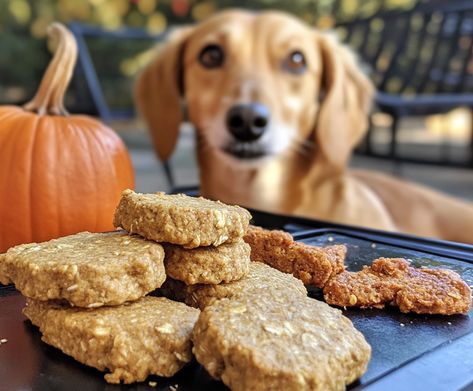 Pumpkin Oatmeal Dog Treats packed with nutrients and fiber for healthy digestion. Make your pup’s day with these easy, homemade treats! Pumpkin Oatmeal Dog Treats, Oatmeal Dog Treats, Dog Treats Recipe, Recipes Pumpkin, Apple Treat, Dog Treats Homemade Recipes, Pumpkin Treat, Pumpkin Oatmeal, Healthy Dog Treat Recipes