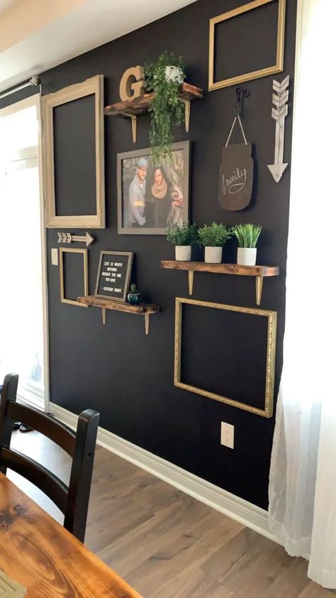 Chalkboard Sign Ideas, Chalkboard Paint Kitchen, Family Command Center Wall, Chalkboard Wall Kitchen, Chalkboard Walls, Chalkboard Wall Decor, Dining Room Accent Wall, Home Command Center, Rental Home Decor