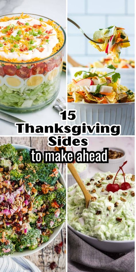 Make Ahead Cold Side Dishes, Side Dishes To Make Ahead Of Time, Large Side Dishes, Cold Thanksgiving Dishes, Friendsgiving Side Dishes Easy, Christmas Cold Side Dishes, Elegant Thanksgiving Side Dishes, Crunchy Thanksgiving Sides, Make Ahead Sides For Thanksgiving