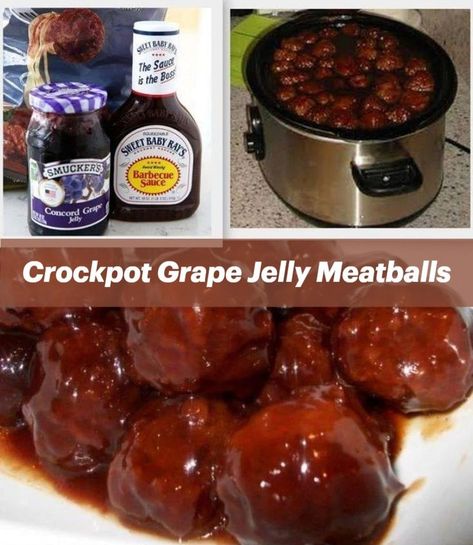 A plate of crockpot grape jelly meatballs with toothpicks in them Meatball Jelly And Bbq Sauce, Meatballs Crockpot Grape Jelly, Party Meatballs Grape Jelly, Grape Meatballs, Crockpot Grape Jelly Meatballs, Meatball Appetizer Crockpot, Bbq Grape Jelly Meatballs, Bbq Meatballs Crockpot, Grape Jelly Meatballs Recipe