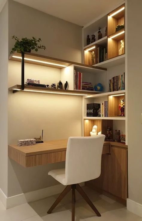 Home Study Rooms, Home Office Furniture Design, Design Ložnic, Study Table Designs, Small Home Offices, Office Furniture Design, Study Room Decor, Small Room Design, Home Design Decor