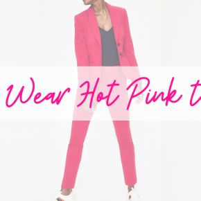 Hot Pink Outfit Ideas Party, Hot Pink Outfit Ideas, Navy Block Heels, Outfit Ideas Party, Be Girly, Pink Outfit Ideas, Kate Spade Scarf, Hot Pink Outfit, Hot Pink Shoes