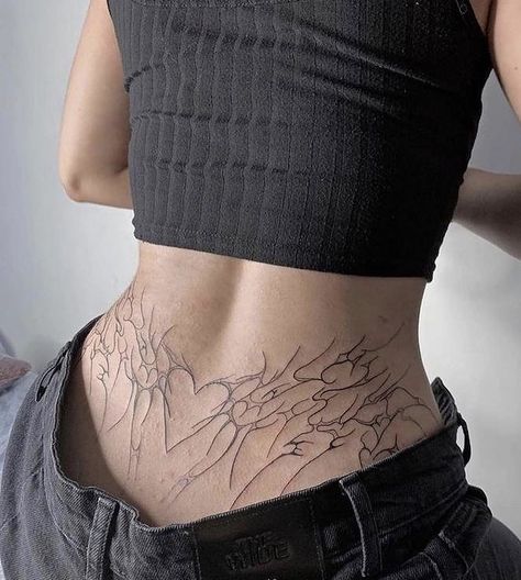 Thigh Band Tattoo Women, Tato Grunge, Thigh Band Tattoo, Tramp Stamp Tattoos, Bauch Tattoos, Grunge Tattoo, Birthday Tattoo, Sharpie Tattoos, Dope Tattoos For Women