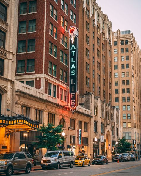 Atlas Life neon sign in downtown Tulsa, Oklahoma Downtown Tulsa, Holiday Deco, Tulsa Oklahoma, Posters Framed, Neon Sign, Framed Wall, Oklahoma, Wall Art Home, Art Home Decor