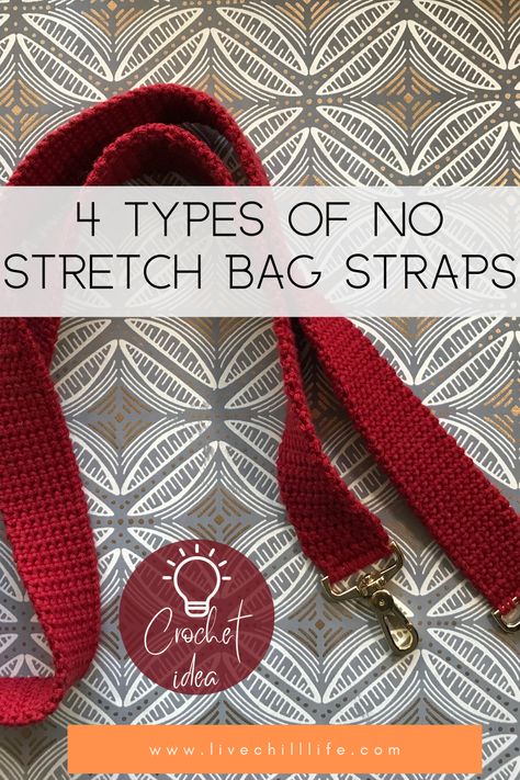 Crochet Bag Straps Ideas, Free Crochet Patterns For Purses And Handbags, Crochet Bag Assembly, Crochet Handbag Straps, Strong Crochet Bag Handles, Crochet Bag For Yarn And Hooks, How To Make A Purse Strap, Crocheted Straps For Purses, Purse Strap Crochet Pattern