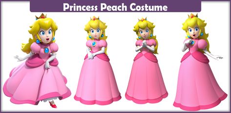 Princess Peach Costume - A DIY Guide - Cosplay Savvy Princess Peach Costume Diy, Princess Peach Halloween Costume, Princess Peach Halloween, Princess Peach Costume, Princess Peach Cosplay, Peach Cosplay, Peach Shoes, Halloween Witches Brew, Peach Costume