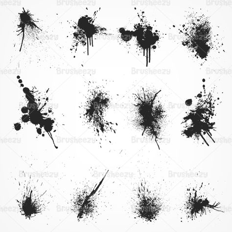 Ink-paint-spray-splatters-brusheezy Paint Splatter Tattoo, Splatter Tattoo, Spray Tattoo, Paint Tattoo, Tattoo Trash, Ink Link, Ink Drop, Photoshop Patterns, Brush Tattoo