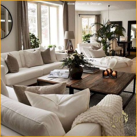 Apartment Living Room Decorating Ideas, Cozy Apartment Living Room, Vstupná Hala, Cozy Farmhouse Living Room, Farmhouse Living Room Decor, Living Room Decorating Ideas, Living Room Decor Curtains, Design Salon, Farmhouse Living Room