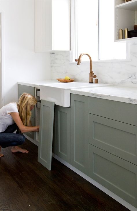 Smitten Studio's Ikea hack kitchen remodel | Remodelista Farrow And Ball Kitchen, Ikea Hack Kitchen, Kitchen Ikea, Ikea Kitchen Cabinets, English Kitchen, Perfect English, Cabinet Fronts, English Kitchens, Studio Kitchen