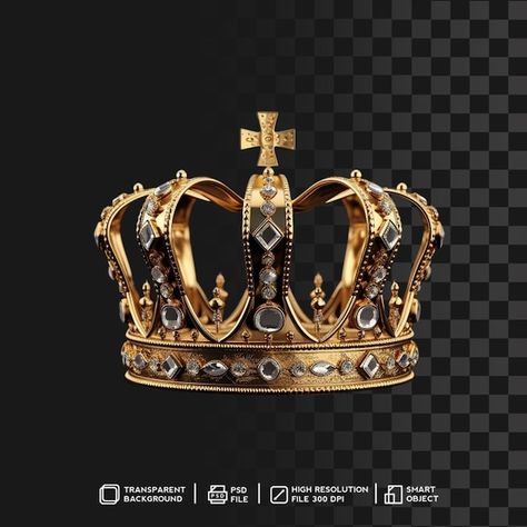 King Background, Background King, Crown Background, Gold King Crown, Real Crown, Realistic Render, Black And White Wallpaper Iphone, Religious Tattoo, Crown Gold