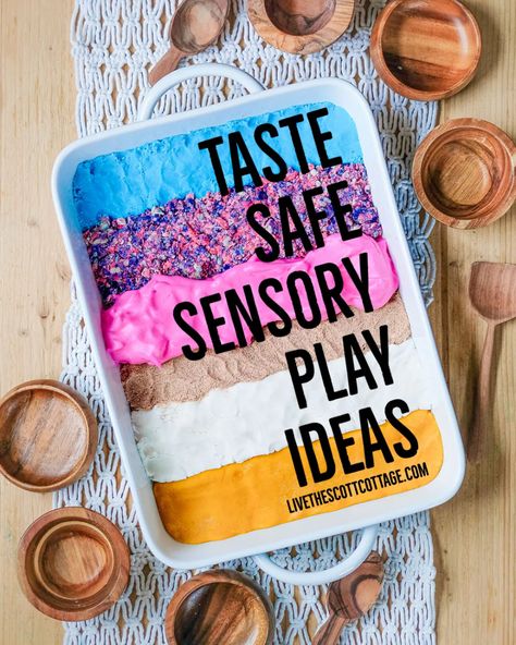 Taste Safe Sensory Play, Taste Safe Sensory, Baby Zintuiglijk, Edible Sensory Play, Sensory Play Toddlers, Sensory Play Ideas, Toddler Sensory Bins, Baby Sensory Play, Sensory Crafts