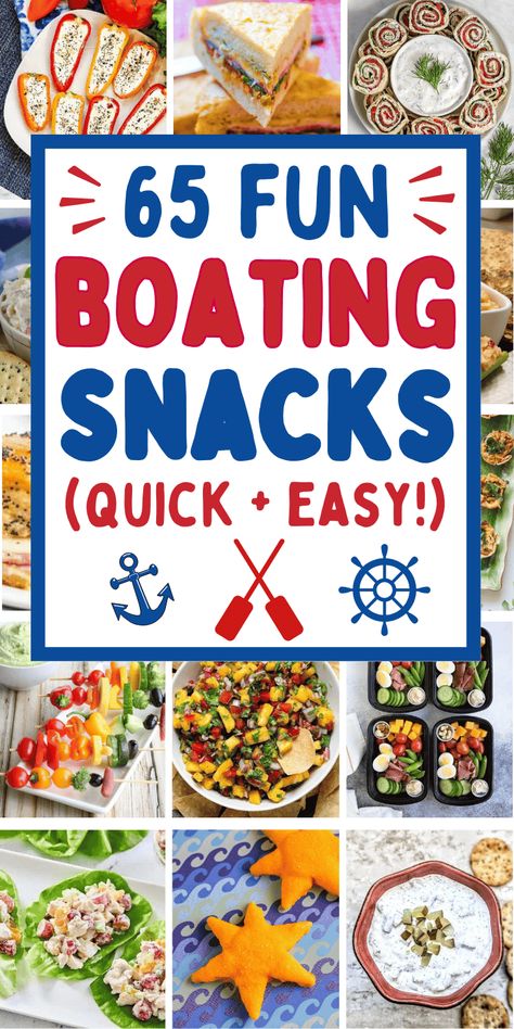 Easy boating food ideas! Fun boat snacks, easy boat meals and the best food to take on the boat. Boat snacks ideas summer, easy boat food ideas, snacks for boating, boating snacks, lake snacks, boating food ideas summer, beach snacks for adults, beach day food, vacation snacks, float trip food, pool snacks, lake house food ideas, easy picnic food, beach snacks ideas families, food for boating day, lunch ideas for the boat, dinner on the boat ideas, good food for boating, boat snacks for adults. Snacks On A Boat Ride, Good Food For Boating, Food For Lake Trip, Snack Ideas For Boating, Tubing Food Ideas, Snacks For On The Boat, Lake Potluck Ideas, Best Boating Snacks, Food To Bring On A Boat