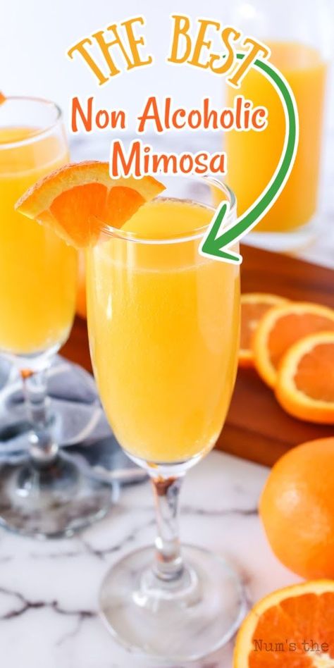 Non Alcoholic Mimosa, Mimosa Drink, Best Non Alcoholic Drinks, Virgin Drinks, Wealthy Life, Mimosa Recipe, Drink Recipes Nonalcoholic, Brunch Drinks, Breakfast Drink