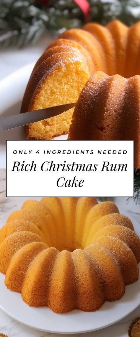 Image for Rich Christmas Rum Cake Mini Rum Bunt Cakes, Bundt Rum Cake Recipes, Boozy Rum Cake, Rumchata Bundt Cake, Red Velvet Rum Cake, Tortuga Rum Cake Recipe Copycat, Vanilla Rum Cake Recipe, Rum Cake With Cake Mix Recipes, Upscale Dessert Recipes