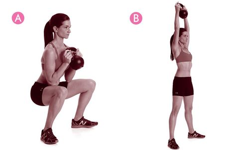 Kettlebell Goblet Thruster http://www.womenshealthmag.com/fitness/emom-workouts/slide/1 Emom Workout, Exercise Moves, Due South, First Move, Killer Workouts, Workout Moves, Kettlebell Workout, Kettlebell, Fat Burning