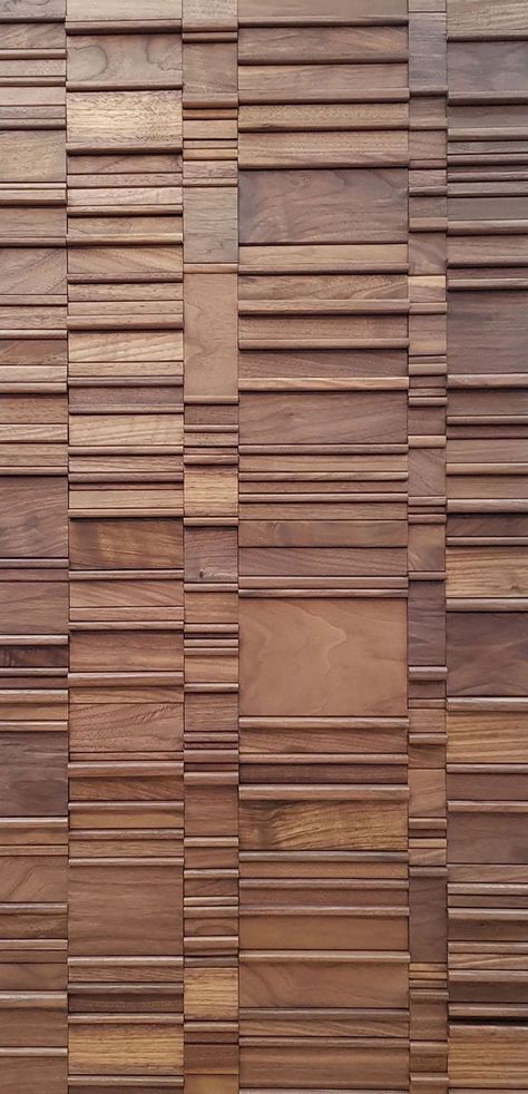 3D wall panel in black walnut Ceiling Inspiration, Textured Ceiling, Wooden Wall Cladding, Beam Ceilings, Ceiling Wood, Mood Tone, Wooden Beam, Wooden Ceiling, Timber Walls