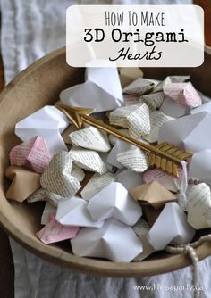 Hart Origami, 3d Origami Heart, Craft Ideas For Beginners, Origami Bowl, Kids Craft Ideas, Origami Star Box, Origami Ball, Origami For Beginners, Origami Dragon