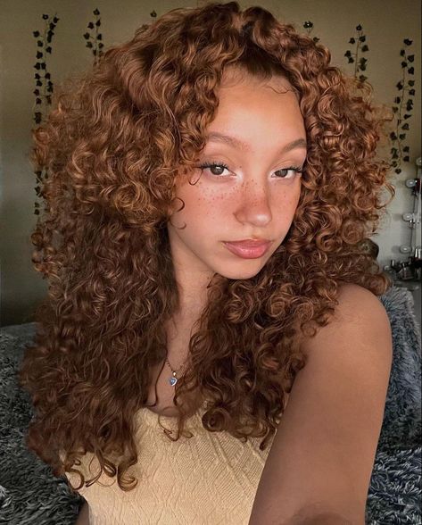 Curly Ginger Hair, Light Brown Skin, Mixed Curly Hair, Honey Brown Hair, Brown Curly Hair, Blonde Curly Hair, Colored Curly Hair, Baddie Hairstyles, Hair Inspo Color