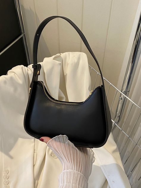 Solid Color Simple Style Handheld Bag / Shoulder BagI discovered amazing products on SHEIN.com, come check them out! Clutch Purse Black, Armpit Bag, Girly Bags, Inspo Outfit, Black Purses, Small Shoulder Bag, Small Handbags, Bird In Bag, Bag Bag