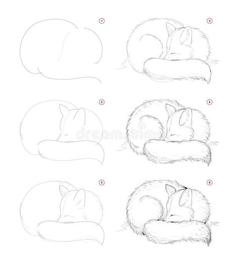 How To Draw from Nature Sketch of Cute Sleeping Fox. Creation Step by Step Pencil Drawing. Educational Page for Artists. Stock Vector - Illustration of black, children: 166907112 How To Draw A Shih Tzu Step By Step, Animal Sketches Easy Step By Step, Fox Drawing Tutorial, Drawing Advice, Step By Step Sketches, Speed Draw, Fox Drawing, Nature Sketch, Animal Fun