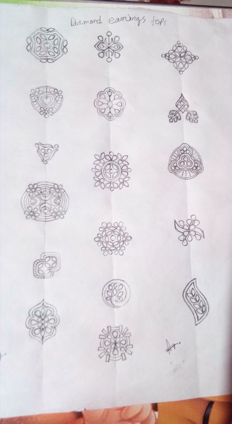 Manual Design Jewellery, Motives Design Sketch, Jewellery Motifs, Diamond Sketch, Manual Design, Diamond Earrings Design, Art Jewelry Design, Jewellery Design Sketches, Jewelry Illustration