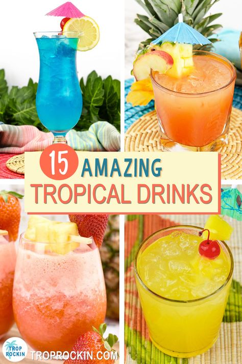 Drinks With Vodka, Tropical Drink Recipes, Hawaiian Drinks, Fruity Alcohol Drinks, Pool Drinks, Cocktail Fruit, Tropical Drinks, Summer Drinks Alcohol, Party Drinks Alcohol