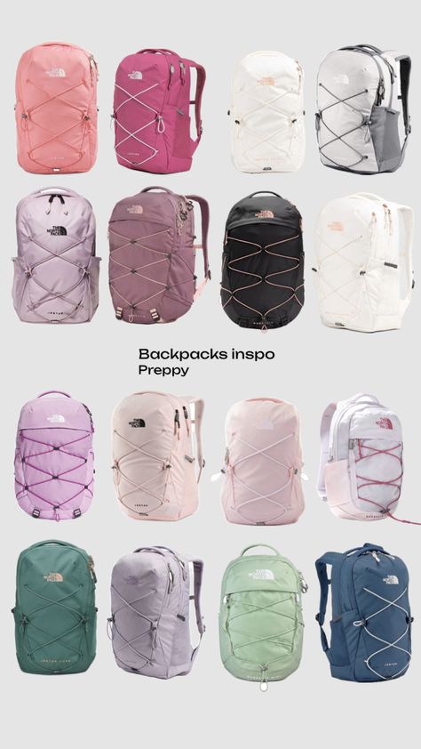 North Face Backpack School, North Face Backpacks, Cute Backpacks For School, School Backpack Essentials, Preppy School Supplies, Uni Bag, School Bag Essentials, Backpack Essentials, Girly Bags