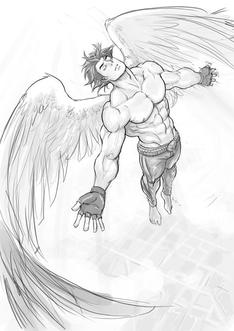 Angel Sketch, Fly Drawing, Angel Flying, Wings Drawing, Angel Drawing, Angel Tattoo, Guy Drawing, Anime Character Drawing, Book Art Drawings