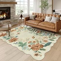 Soft Dining Room, Floral Living Room, 5x7 Rug, Beige Living Rooms, Plush Area Rugs, Rug For Bedroom, Floral Retro, Living Room Area Rugs, Rug Stain