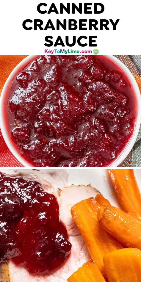 Two images of doctored up canned cranberry sauce, with title text at the top. Cranberry Sauce Recipe Easy, Ocean Spray Cranberry Sauce, Orange Sauce Recipe, Fresh Cranberry Sauce, Best Cranberry Sauce, Easy Cranberry Sauce, Ocean Spray Cranberry, Cranberry Orange Sauce, Canned Cranberries