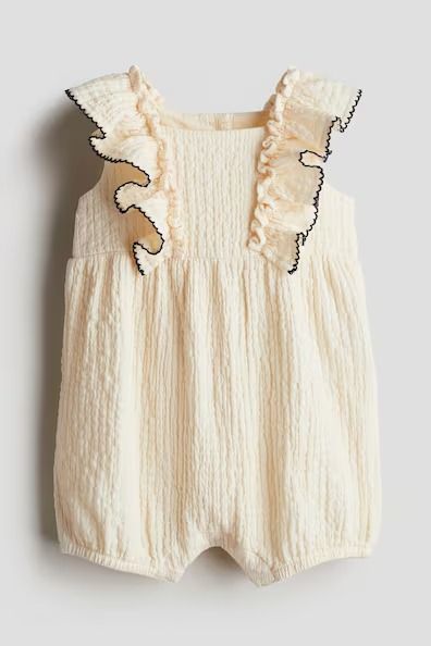 Baby Girl Clothes | Dresses Coats Jackets & More | H&M CA Muslin Romper, H&m Baby, Romper Suit, Wood Buttons, Cotton Romper, Blouse Pants, Cardigan Sweater Dress, Cardigan Sweater Jacket, Cotton Muslin