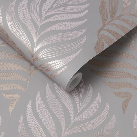 Graham & Brown Botanica Blush 33' L x 21" W Wallpaper Roll & Reviews Bedroom Wallpaper Accent Wall, Wallpaper Bedroom Feature Wall, Blush Wallpaper, Quality Wallpaper, Blush And Grey, Wallpaper Accent Wall, Tropical Wallpaper, Easy Living, Graham & Brown