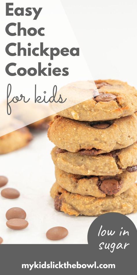 Healthy Chocolate Chip Cookie, Toddler Cookies, Protein Chocolate Chip Cookies, Chickpea Cookies, Fruity Snacks, Baking Recipes For Kids, Healthy Chocolate Chip Cookies, High In Fiber, Healthy Chocolate Chip