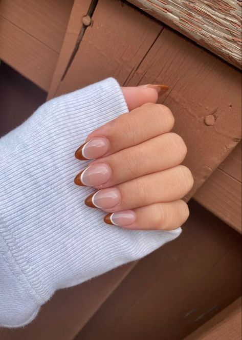 #MinimalistNails #MinimalistNailDesigns #SimpleNailArt #ChicMinimalNails #MinimalistManicure #MinimalNails2024 #MinimalistNailInspo #MinimalNailDesignIdeas #CleanNailArt #ElegantMinimalistNails #SleekNailDesigns #ClassyMinimalNails #SubtleNailDesigns #ModernMinimalistNails #MinimalistNailTrends Nail Designs Fall Almond Shape, Nails Acrylic Fall French Tip, White And Brown French Tip Nails, Brown French Tip Nails With White Line, French Tip With Halloween Design, Fall French Acrylic Nails, Brown Fall French Tip Nails, Pumpkin French Tips Nails, Fall Modern Nails