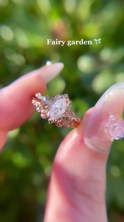 Fairy Ring Wedding, Fairy Inspired Wedding Rings, Fairytale Promise Ring, Fairy Like Wedding Ring, Angelic Engagement Ring, Fairy Tail Wedding Ring, Disney Princess Rings Engagement, Briar Rose Engagement Ring, Non Traditional Engagement Rings Sapphire