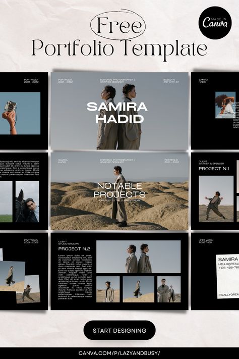 Digital Photography Portfolio, Photography Portfolio Layout Design, Digital Portfolio Design Layout Student, Canva Link In Bio, Photographer Portfolio Pdf, Beautiful Presentation Design, Presentation Design Elegant, Simple Design Portfolio, Portfolio Design Canva