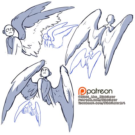 Feathered Wings Drawing Reference, Winged Poses Reference, Wing Pose Reference Drawing, Horn Angles Reference, Winged People Reference, Wing Refrences Drawings, Drawings Of Full Body Poses, Drawing People With Wings, Flying With Wings Poses Reference