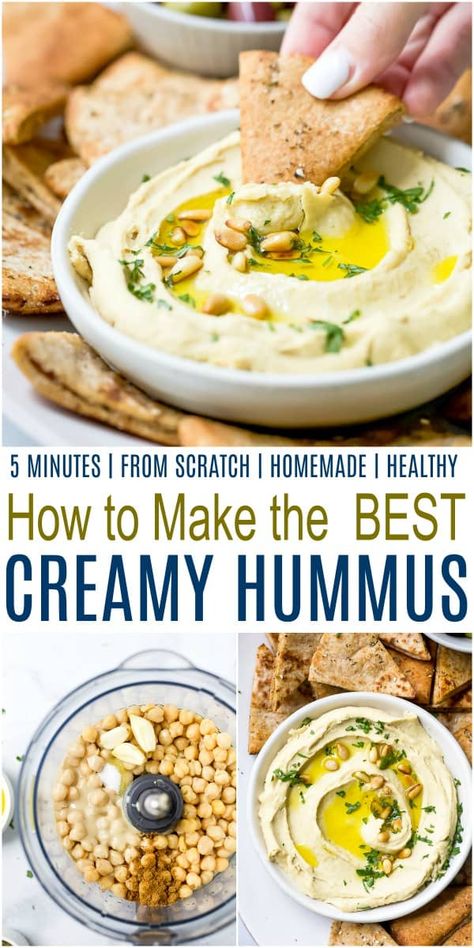 Creamy Hummus Recipe, Garlic Hummus Recipe, Homemade Hummus Recipe, Best Hummus Recipe, Healthy Hummus, Easy Hummus Recipe, Hummus Recipe Homemade, Garlic Hummus, Easy Hummus