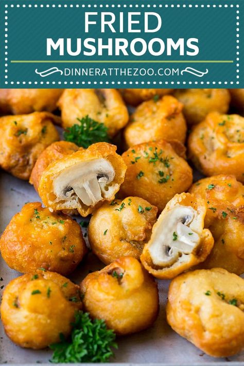 Fried Mushrooms Recipe #mushrooms #appetizer #snack #dinneratthezoo Deep Fried Peppers, Deep Fried Mushrooms Recipe, Beer Batter Mushrooms, Easy Deep Fried Recipes, Battered Mushrooms Recipes, Deep Fried Vegetables Batter, Deep Fried Mushrooms Batter, Deep Fry Batter Recipe, Fried Mushrooms Batter