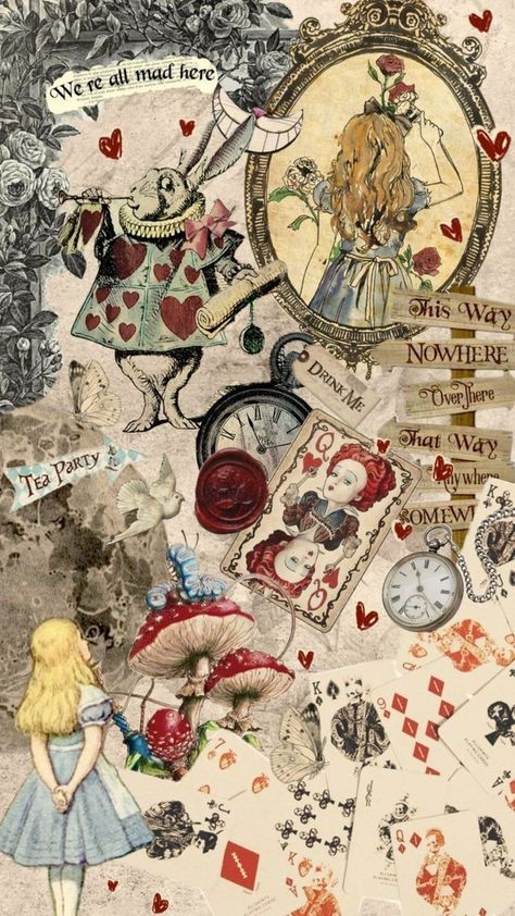 Alice In Wonderland Phone Background, Cute Alice In Wonderland Wallpaper, Disney Alice In Wonderland Aesthetic, Alice In Wallpaper Wonderland, Vintage Themed Wallpaper, Alis And Wonderland, Alice And Wonderland Wallpaper Aesthetic, Alice In Wallpaper Wonderland Wallpapers, Wallpaper Backgrounds Alice In Wonderland