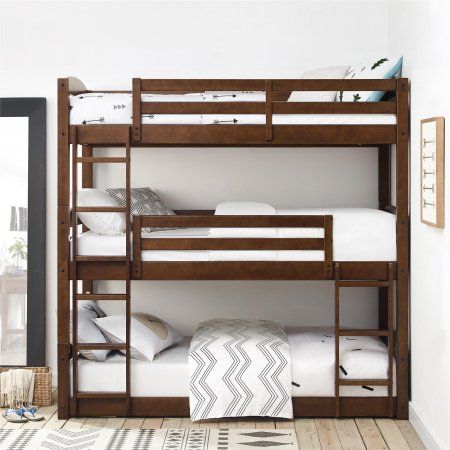 Bunk Bed Rooms, Triple Bunk Beds, Modern Bunk Beds, Triple Bunk Bed, Triple Bunk, Bunk Rooms, Cool Bunk Beds, Wood Bunk Beds, Bunk Beds With Stairs